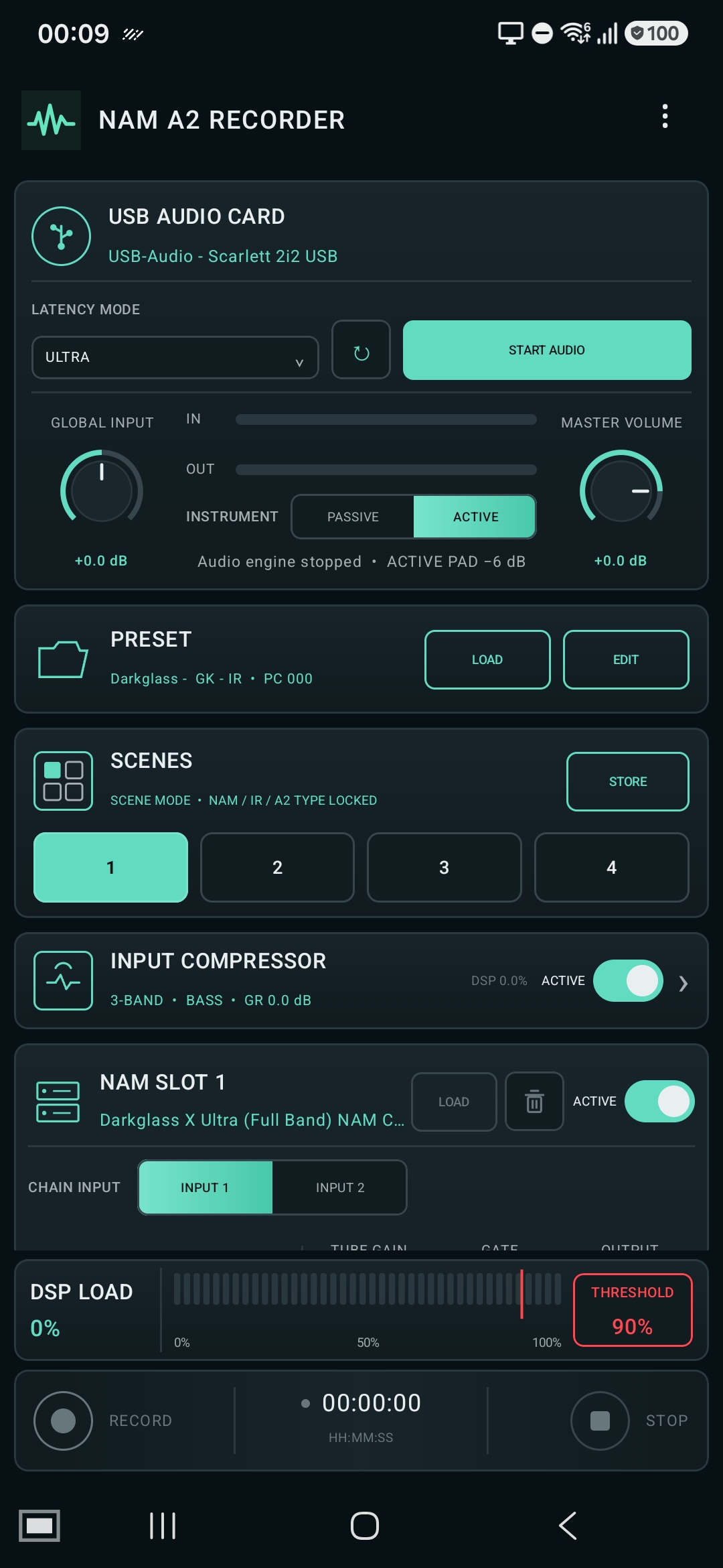NAM A2 Recorder mit USB-Audio, Presets, Scenes und NAM-Verarbeitung